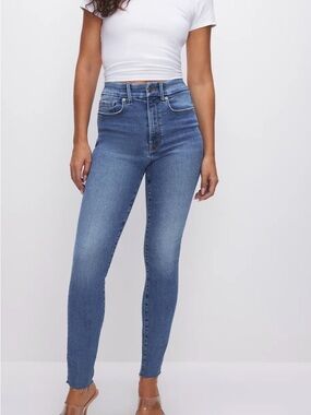 NWT Good American Good Waist High-Rise Skinny Jeans in Blue Wash